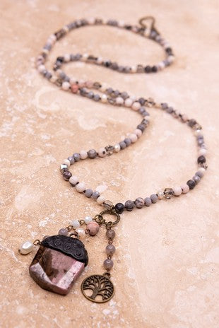 Bella Necklace Lt Mauve Mix