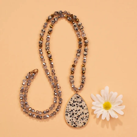 Natural Stone Necklace - Black