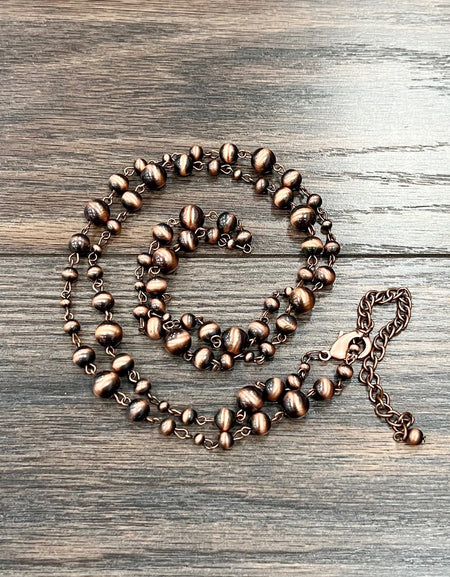 Handmade Copper Navajo Bead Necklace