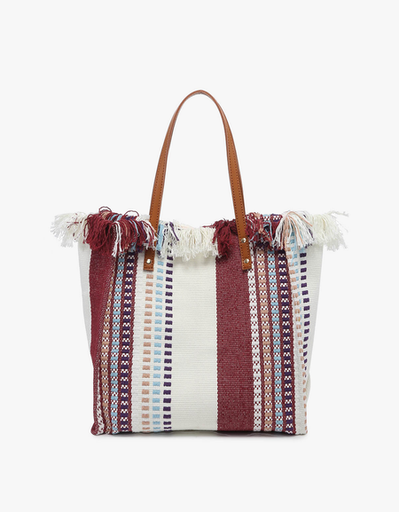 Madison Handwoven Striped Tote