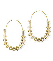 Metal Oval Earring - Gold