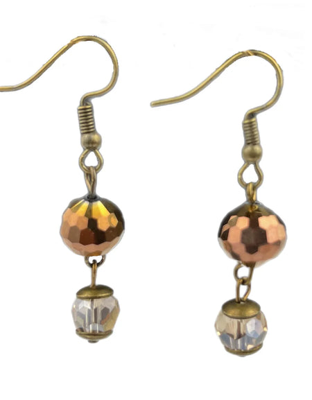 AC Brown Crystal and Champagne Earring