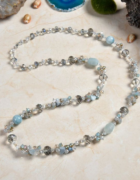 Aquamarine and Crystal Necklace
