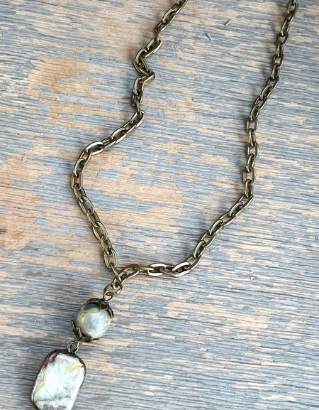 Short Sicily Necklace - crazy agate