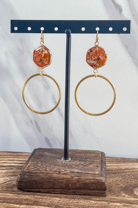 Janet Hoop Earrings - Orange