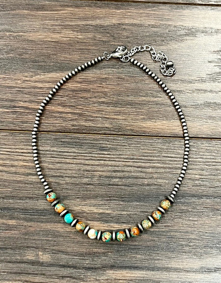 Handmade Round Gemstone Necklace 739214