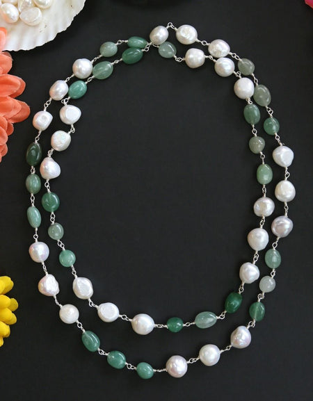 Aventurine & Culture Pearl Necklace