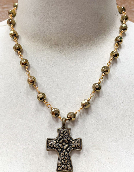 Talus Bronze Cross Necklace
