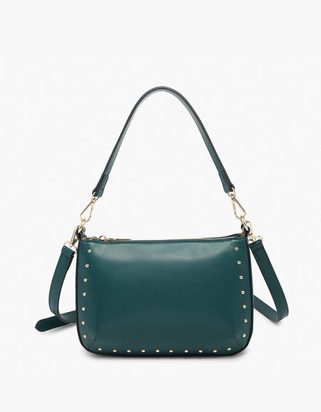 Carmen Studded Crossbody w/ Shoulder Strap - Peacock