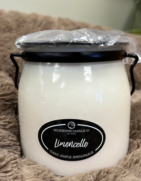 16 oz. Milkhouse Candle Co. Butter Jar - Limoncello
