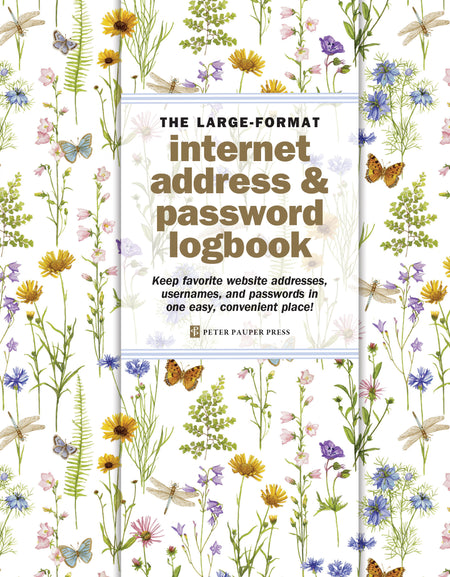 Wildflower Garden Large Internet Address & Password Logbook