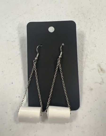 Toilet paper earrings