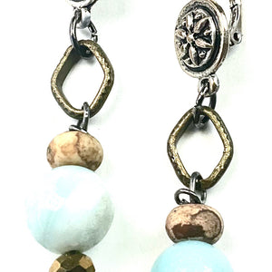 Flower Disc with Dangle Earring
