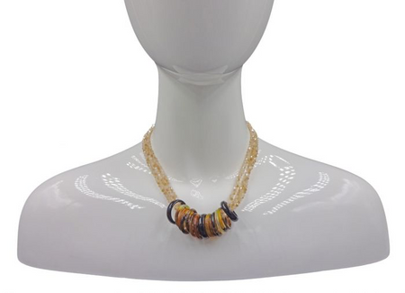 Multi Agate Ring Necklace