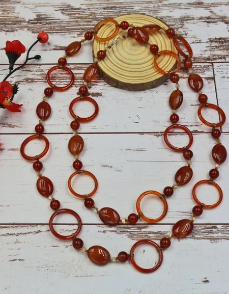 Carnelian Hoop Necklace