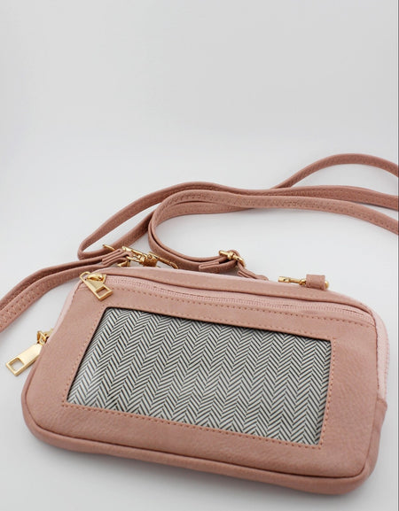 Cellphone Mini Crossbody Wallet Bag - Blush