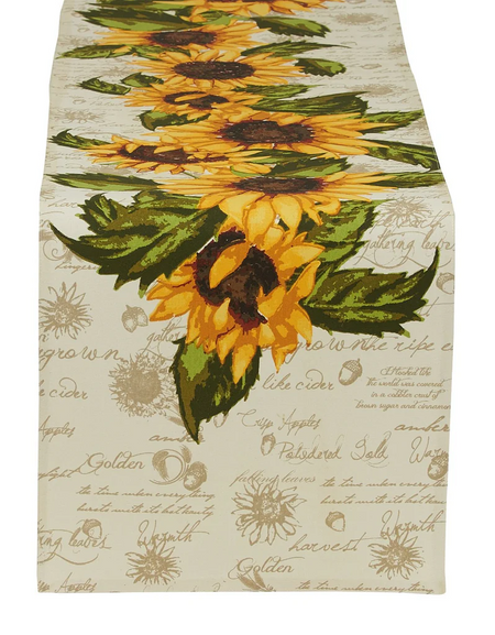 Rustic Sunflowers Printed Table Runner