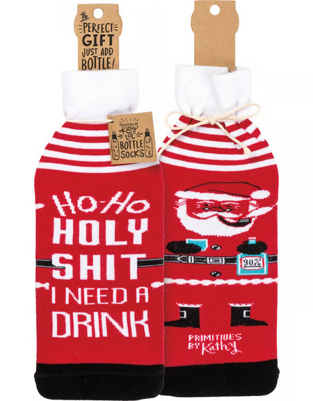 Ho Ho Holy I Need A Drink Bottle Sock