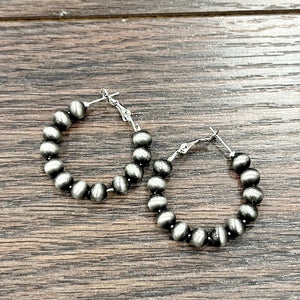 Traditional Navajo Bead 6mm Hoop Earrings