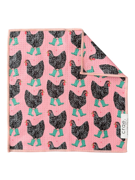 Chick In Boots Reversible Dish Cloth