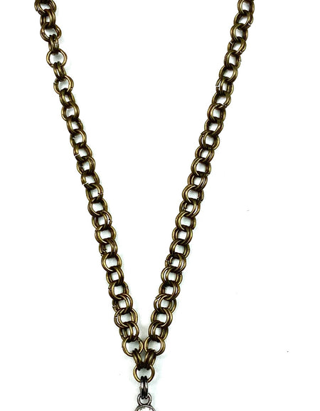SHORT SIMPLE ON CHAIN W/COIN & BLING