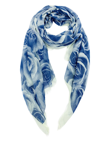 Rose Scarf - Blue
