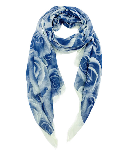 Rose Scarf - Blue