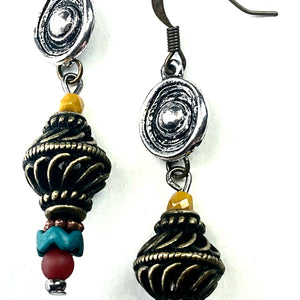 Swirl Top Bead Earrings
