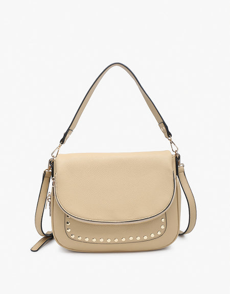 Monet Crossbody/Messenger w/ Stud Details - Pear