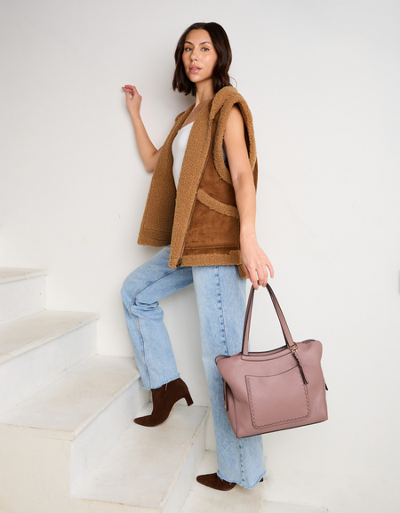 Hunter Pocket-Front Distressed Tote - Baby Blue