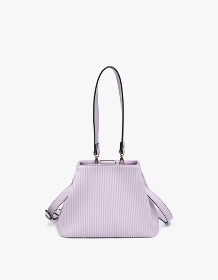 Dove Pleated Satchel w/ Large Handle - Lilac