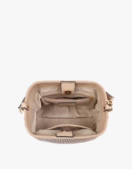 Dove Pleated Satchel w/ Large Handle - Fig