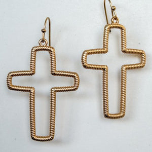 Beverly Cross Earrings - Gold