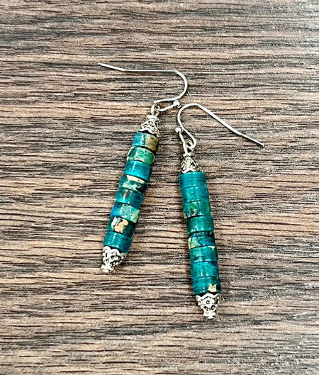Turquoise Gemstone Drop Earrings 6mm