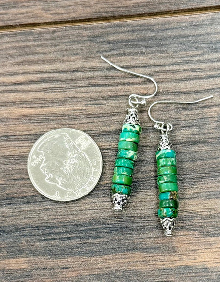 6mm Rondell Gemstone Earrings - Jasper