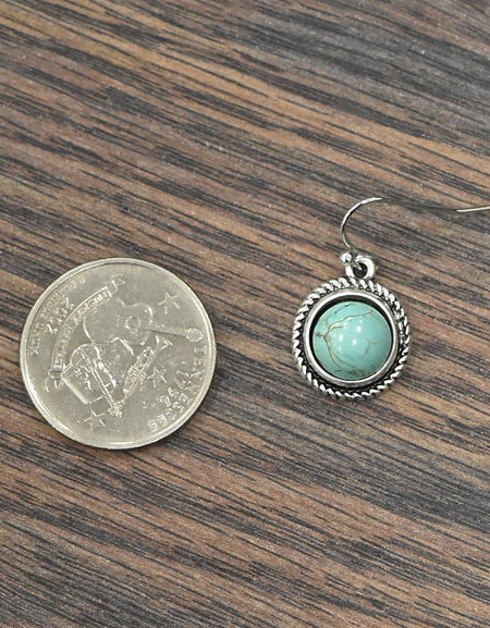 10mm Turquoise Stone Round Earrings