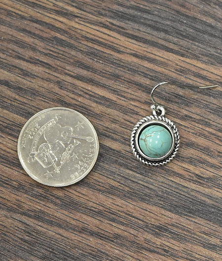 10mm Turquoise Stone Round Earrings