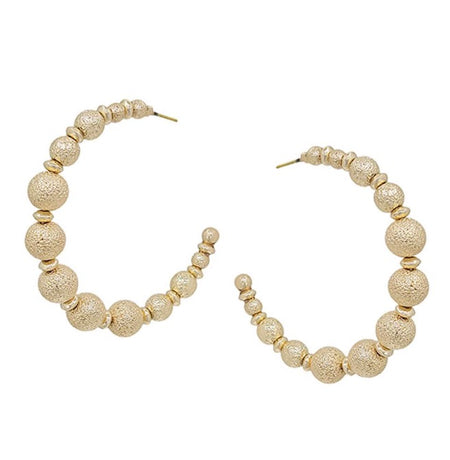 Gold multi-beads hoop earrings