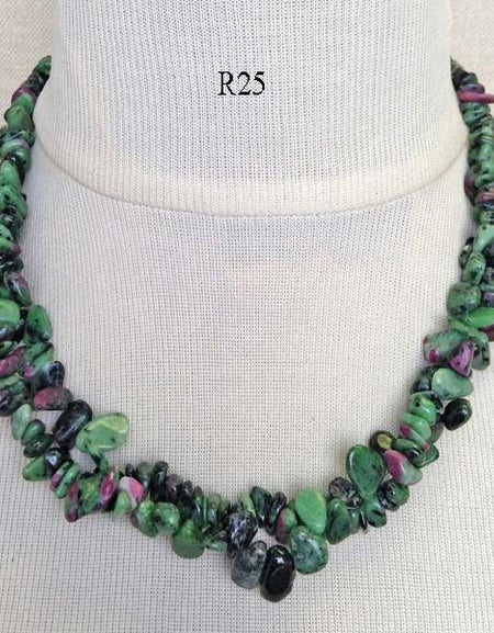 Ruby-Zoisite Torsade Necklace