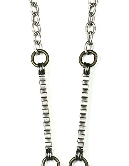 Necklace INDUSTRY MIXED CHAINS & LINKS W/EDGED PENDANT