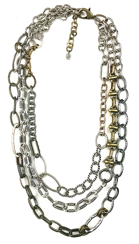 Necklace MIXED BOLD CHAINS & LINKS MULTI STD