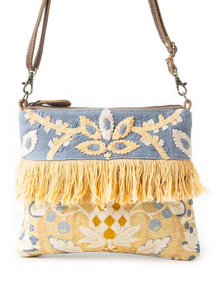 L'Monique Embroidered Crossbody Bag - Yellow