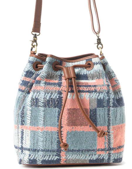 Pastel Desert Sunrise Bucket Bag - blue