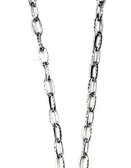 Necklace - SIMPLE CHAIN W/RING & STACKED CROSSES PENDANT