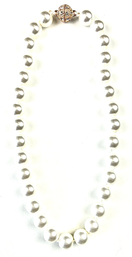 SIMPLE CONVERTABLE PEARLS W/MAGNETIC CLASP GOLD
