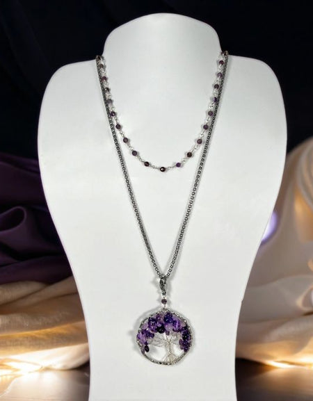 Amethyst Tree of Life and Collar Set of Necklaces.