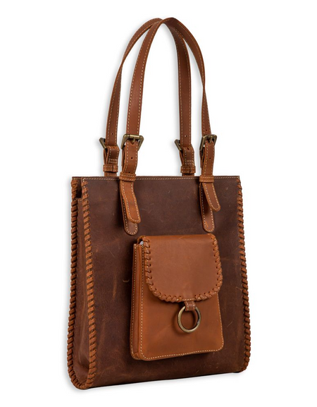Santa Clara Canyon Stitched Leather Hair-on Bag