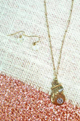 Burnished Goldtone Snowman Necklace