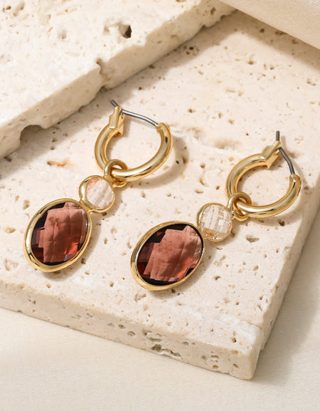 Geometric Crystal Drop Earrings