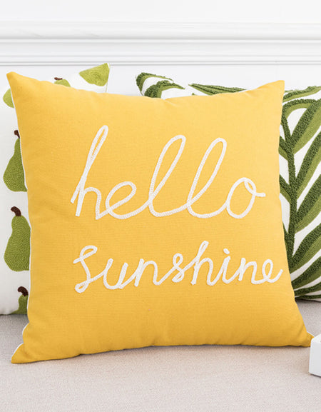 Elements of Spring Punch-Needle Decorative Throw Pillow Case